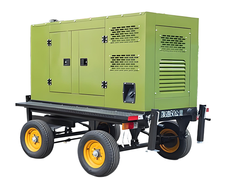 Trailer type diesel generator - green