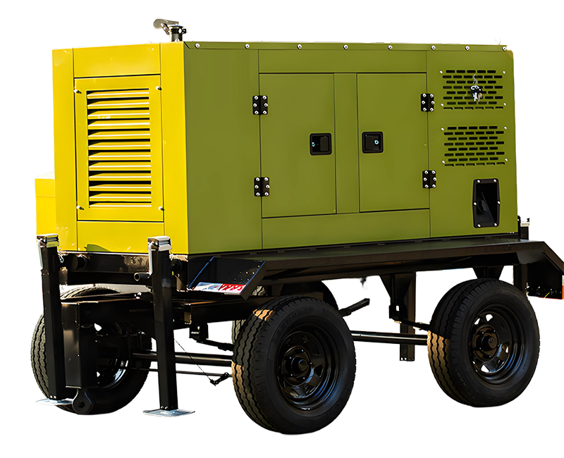 Trailer type diesel generator - green