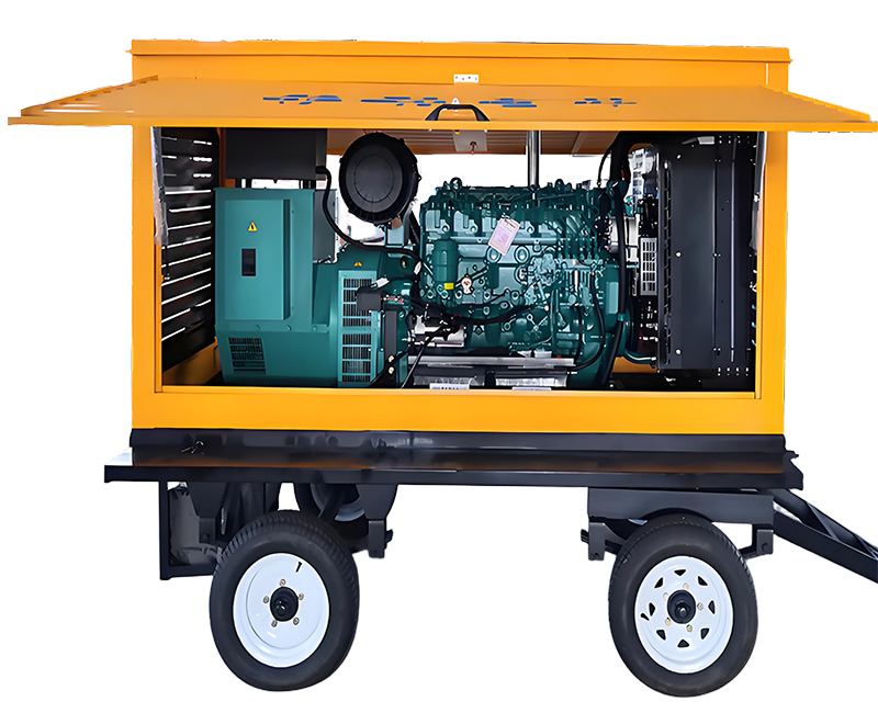 Trailer type diesel generator - yellow