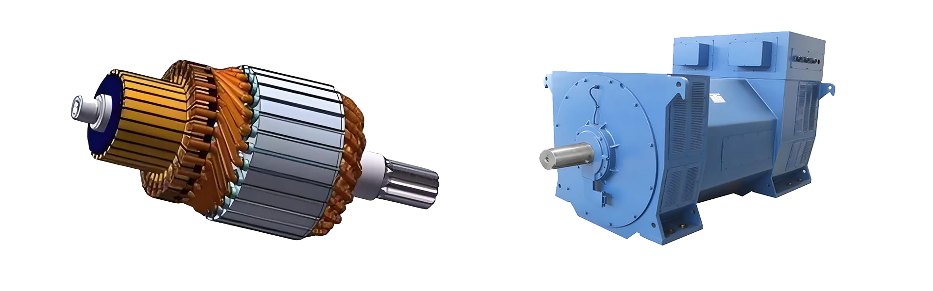 Schematic diagram of high-voltage generator rotor