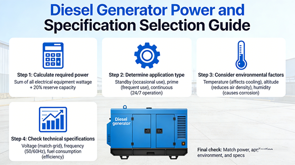 Specification (Power) Selection Guide for Diesel Generator Diagram 01