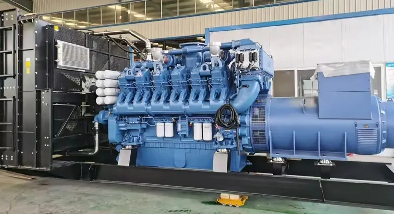 The 1280kw German MTU diesel generator set is waiting to be loaded and sent to the port,