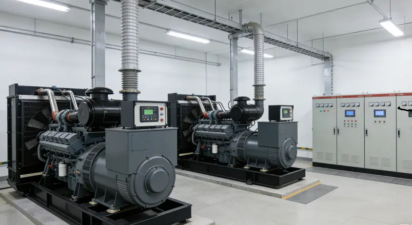 Two 1000kw parallel diesel generator sets are applied in the data center