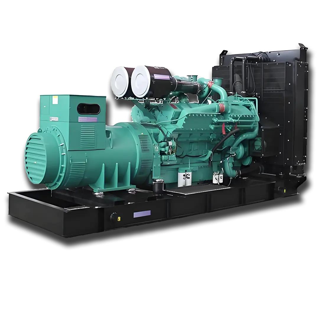 Cummins diesel generator set on white background – industrial power solution.