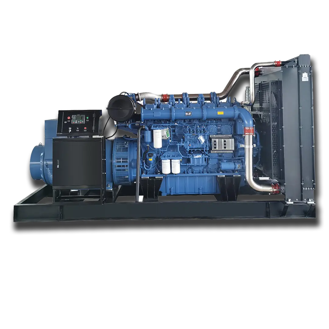 Yuchai diesel generator set white background – massive displacement heavy-duty power.